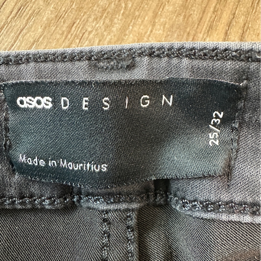 ASOS Black Faux Leather Straight Leg Pants Size Small 25/32 - Picture 5 of 7